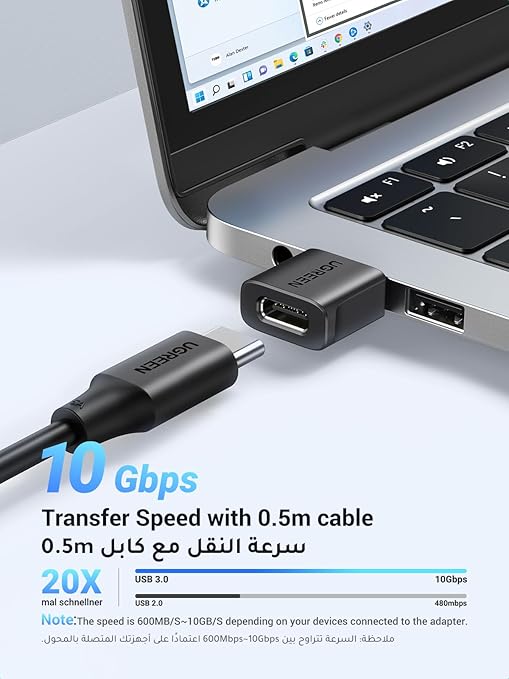 UGREEN USB C to USB Adapter 2Pack 10Gbps Type C to A Connector