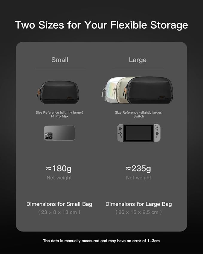 Packease Electronics Organizer Travel Case - Waterproof Tech Pouch