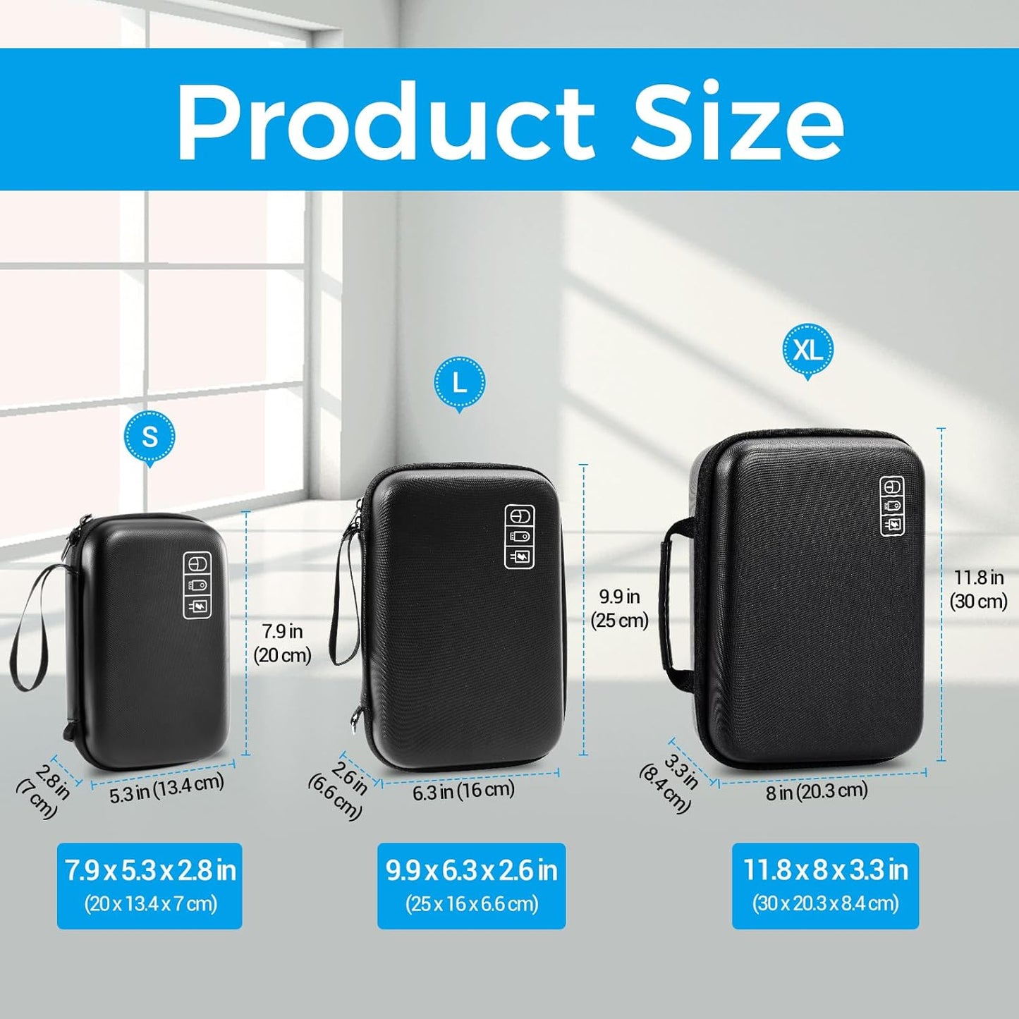 Packease ProCase Hard Travel Electronic Organizer Case for MacBook Power Adapter