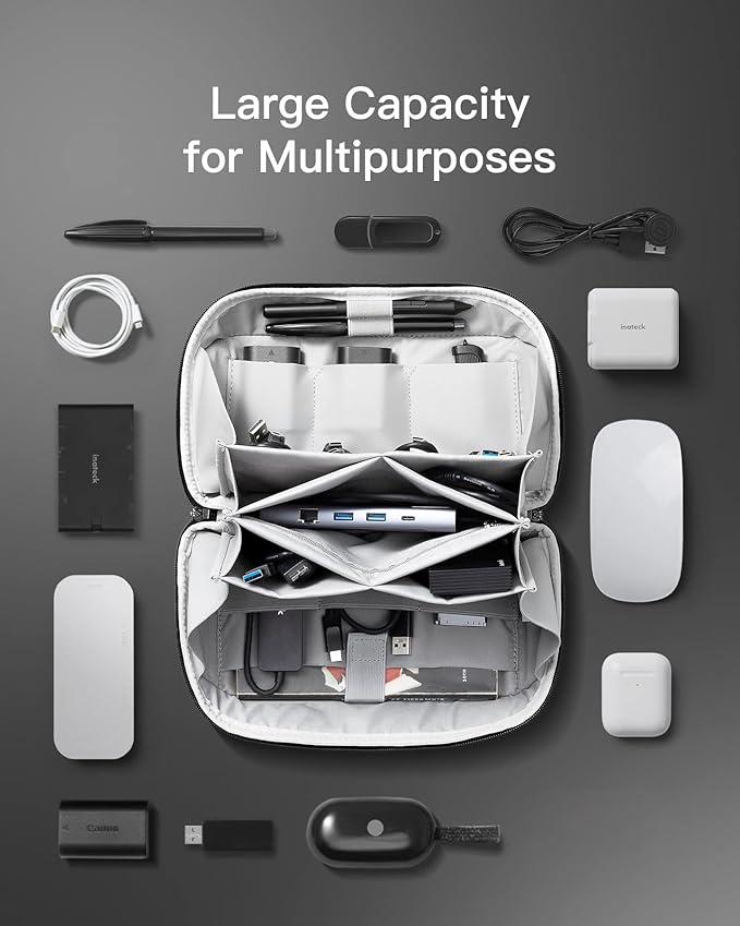 Packease Electronics Organizer Travel Case - Waterproof Tech Pouch