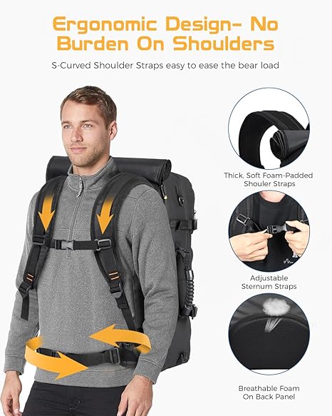 Packease Travel Backpack for Men - Carry On Laptop Backpack with USB Charging Port