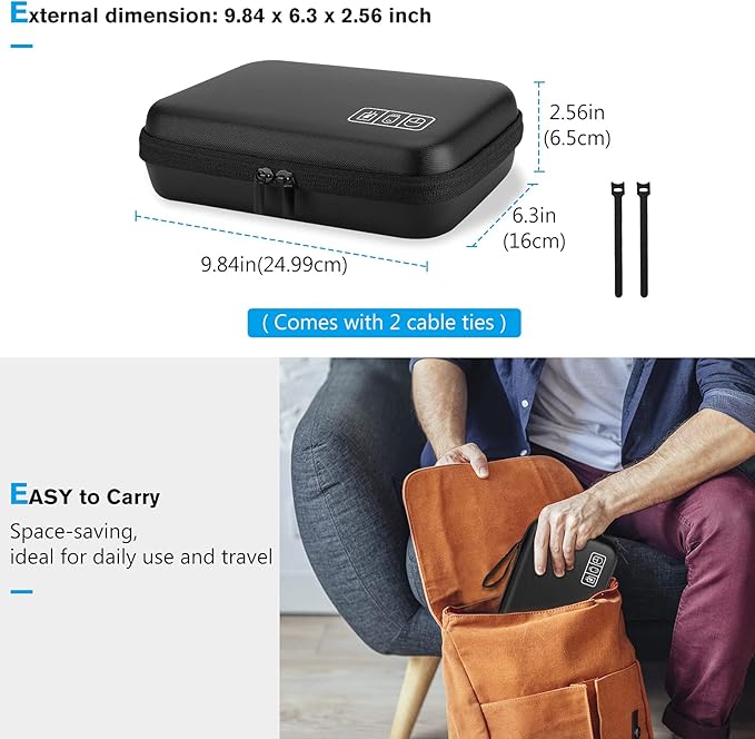 Packease ProCase Hard Travel Electronic Organizer Case for MacBook Power Adapter