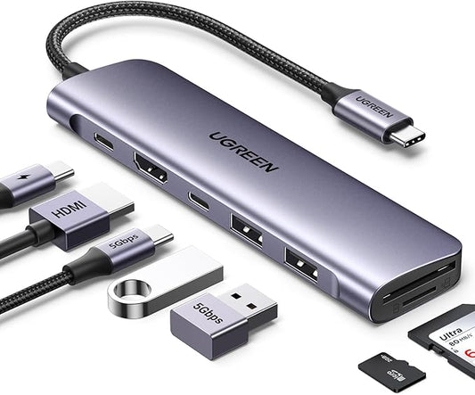 UGREEN Revodok 1071 USB C Hub 7-in-1 with 5Gbps 3.0 Data Ports