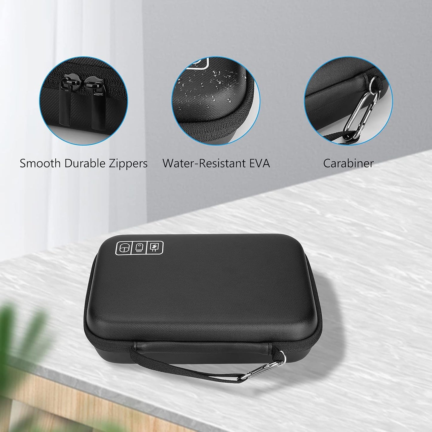 Packease ProCase Hard Travel Electronic Organizer Case for MacBook Power Adapter