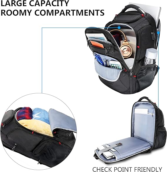 Packease Travel Laptop Backpack Heavy Duty Computer Backpack with Hard Shell Saferoom RFID
