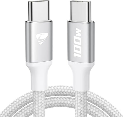 Packease USB C Cable 2M,100W Type C Nylon Braided Cable PD Fast Charging Cable