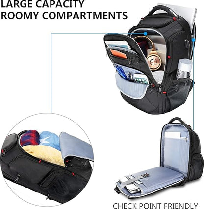 Packease Travel Laptop Backpack Heavy Duty Computer Backpack with Hard Shell Saferoom RFID